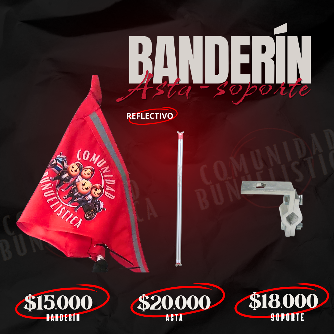 BANDERIN, ASTA Y SOPORTE